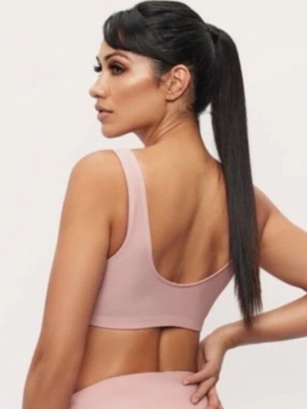 Frederick’s of Hollywood Vedra Bikini Top Ballerina Blush Pink Tank Shoulder XL